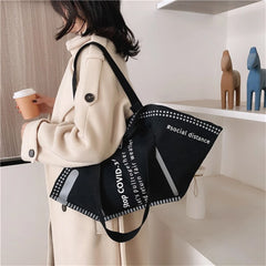Large Capacity Shoulder Bag Creative Canvas Bag