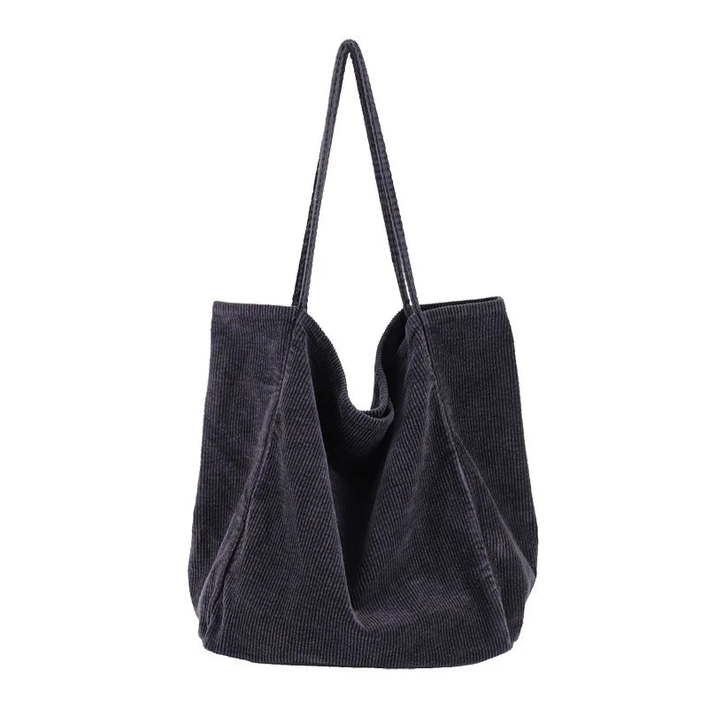 Large Capacity Corduroy Tote Bag for Women Soft Handbag