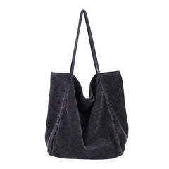 Large Capacity Corduroy Tote Bag for Women Soft Handbag