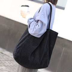 Large Capacity Corduroy Tote Bag for Women Soft Handbag