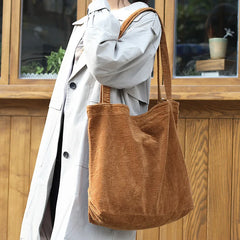 Large Canvas Handbag Shoulder Bag Corduroy Handbag Eco Tote