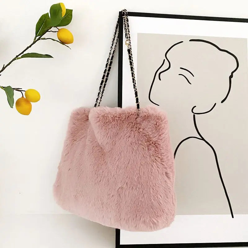 Large Capacity Plush Bag Women's Handbags Shoulder Bags