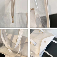 Large Capacity PVC Shoulder Bag Transparent Jelly Tote Summer Leisure