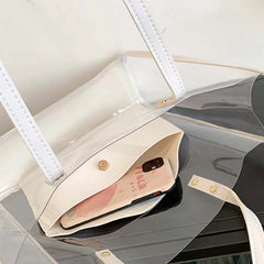 Large Capacity PVC Shoulder Bag Transparent Jelly Tote Summer Leisure