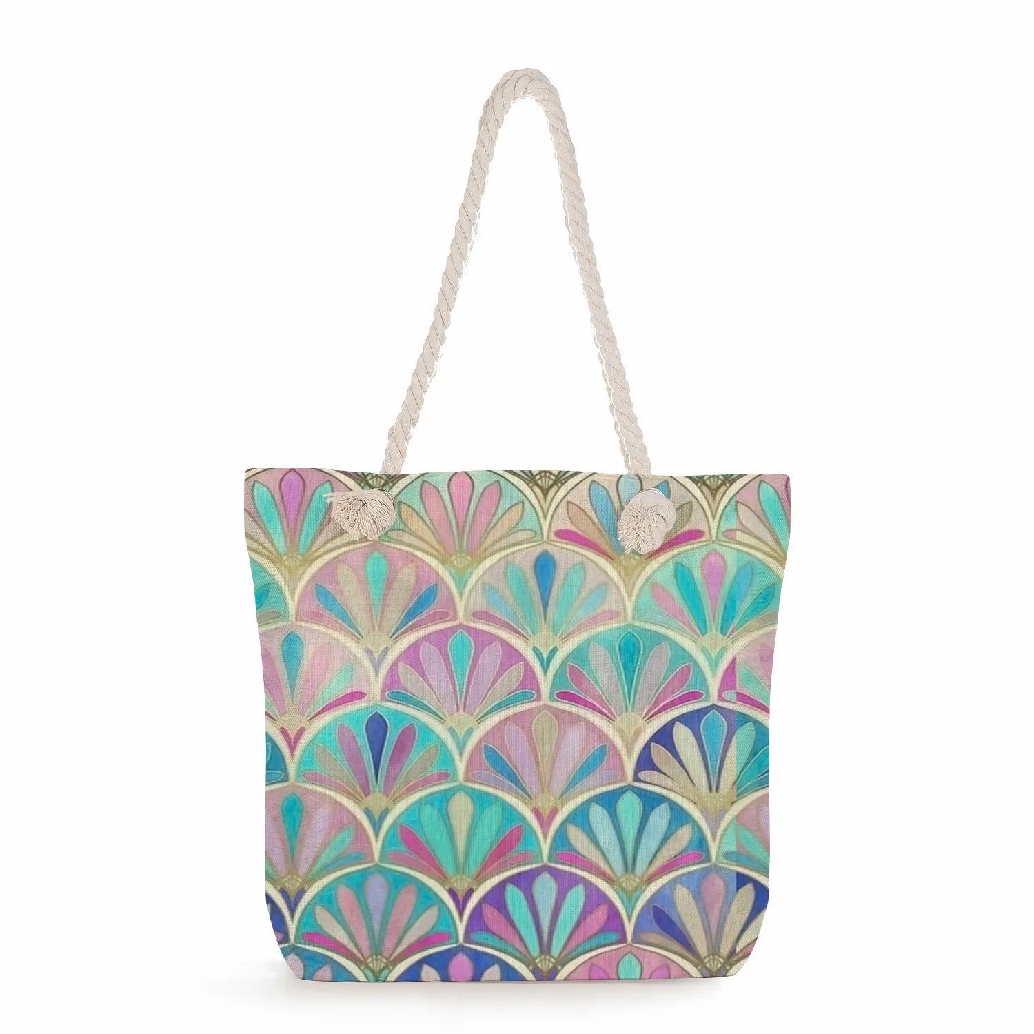 Large Capacity Shoulder Bags Flower Plant Print Women Handbag Beach Bag