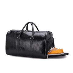 Large Capacity Travel Bag Soft PU Leather Duffel Handbag