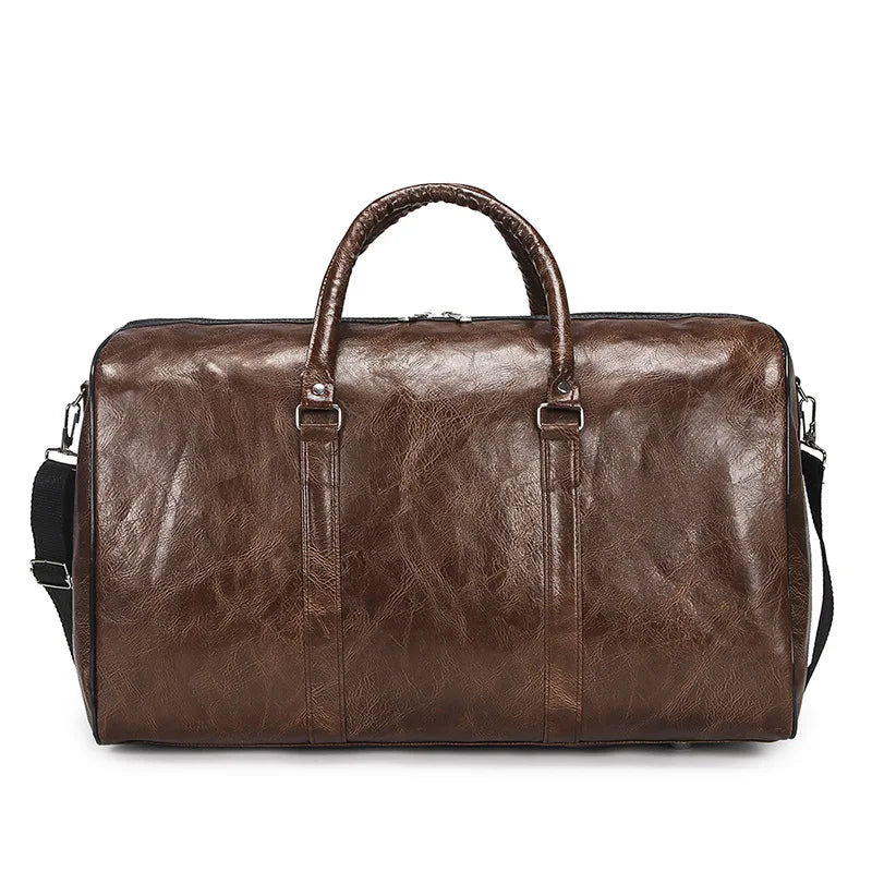 Large Capacity Travel Bag Soft PU Leather Duffel Bag