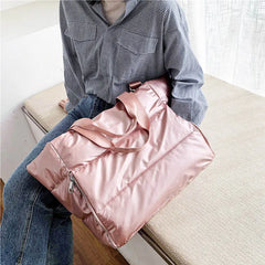 Large Winter Shoulder Bag Women Waterproof Warm Tote Handbag