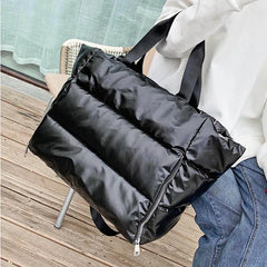 Large Winter Shoulder Bag Women Waterproof Warm Tote Handbag