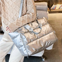 Large Winter Shoulder Bag Women Waterproof Warm Tote Handbag