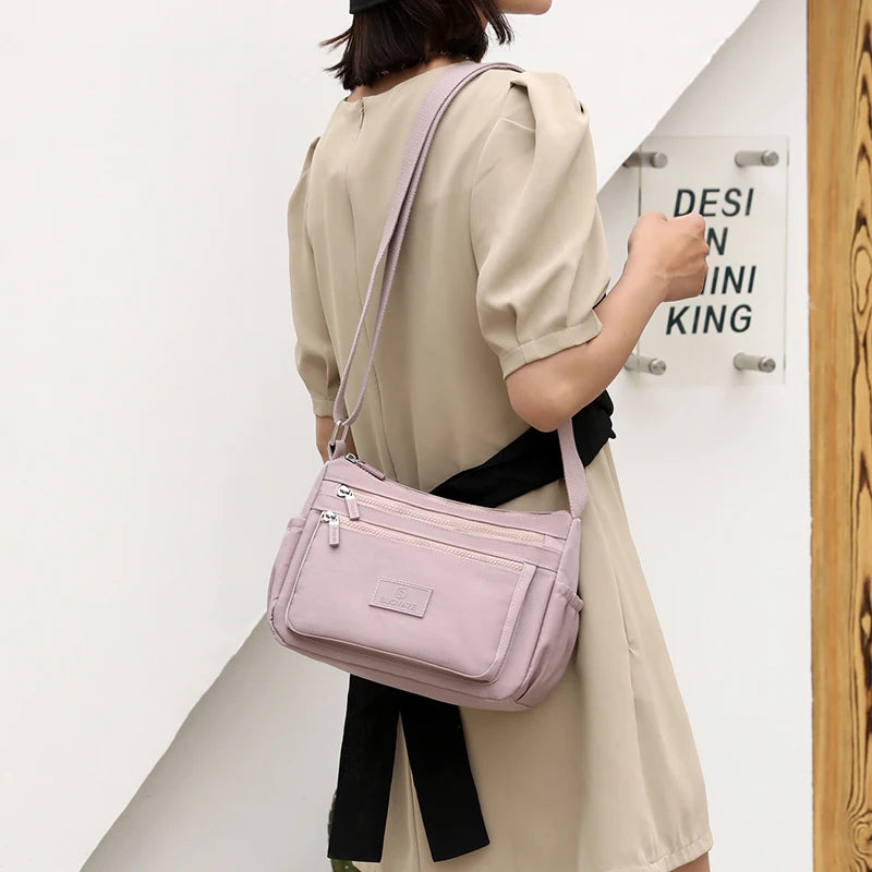 Large Capacity Shoulder Bag For Women Casual Waterproof Nylon Crossbody Bag