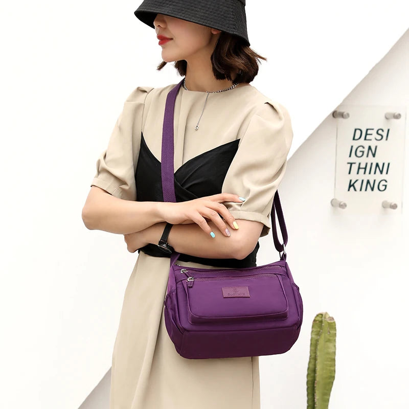 Large Capacity Shoulder Bag For Women Casual Waterproof Nylon Crossbody Bag