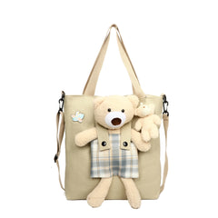 Canvas Shoulder Bag for Women College Style Cross Body Handbag