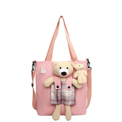 Canvas Shoulder Bag for Women College Style Cross Body Handbag