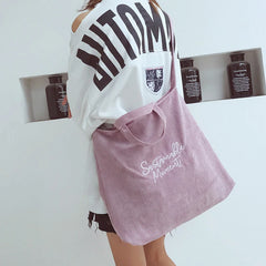 Corduroy Handbag Large Capacity Tote Bag for Women