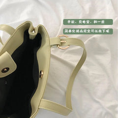 Large Capacity Shoulder Bags PU Students Women Bookbag Crossbody