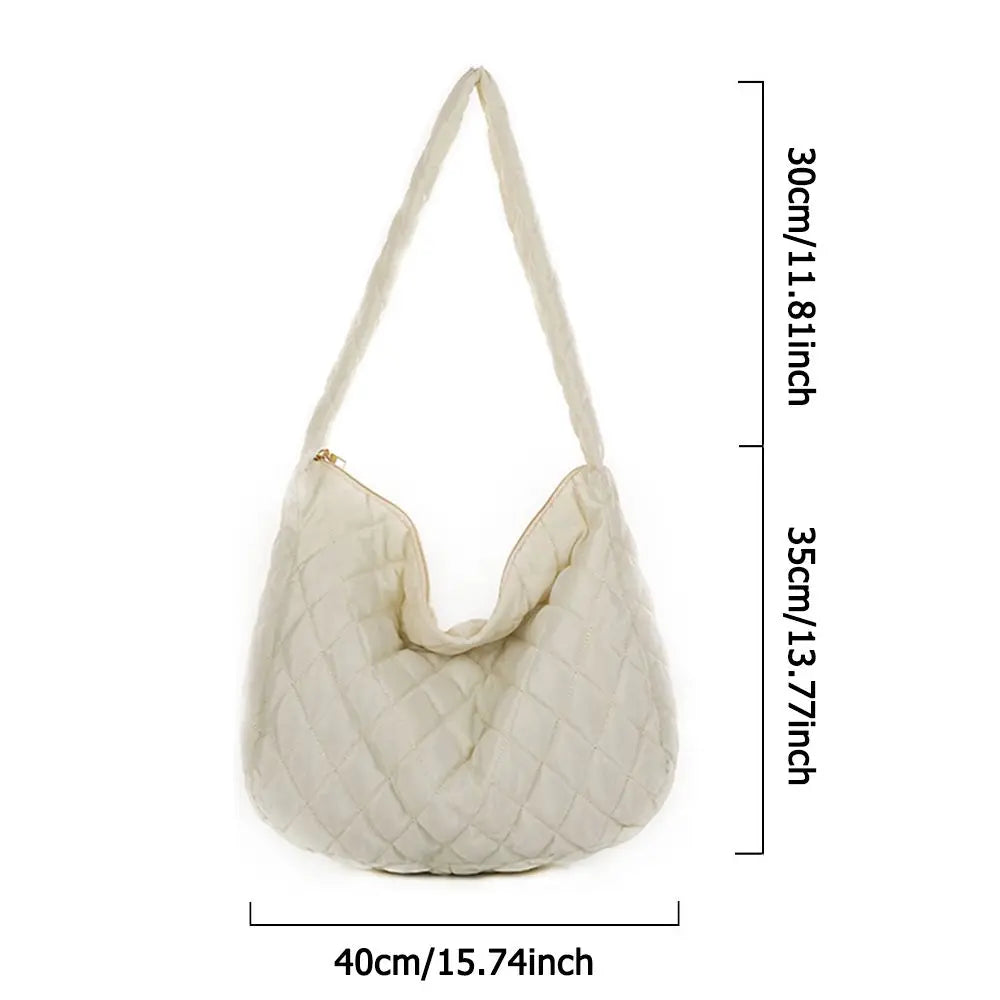 Large Capacity Quilted Tote Bag Puffy Handbag Underarm Bags