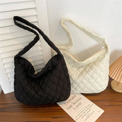 Large Capacity Quilted Tote Bag Puffy Handbag Underarm Bags
