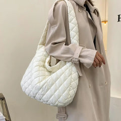 Large Capacity Quilted Tote Bag Puffy Handbag Underarm Bags
