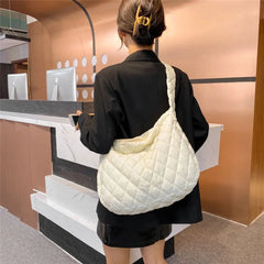 Large Capacity Quilted Tote Bag Puffy Handbag Underarm Bags