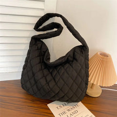 Large Capacity Quilted Tote Bag Puffy Handbag Underarm Bags