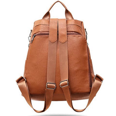 Large Capacity School Backpack for Teenage Girl PU Leather Travel