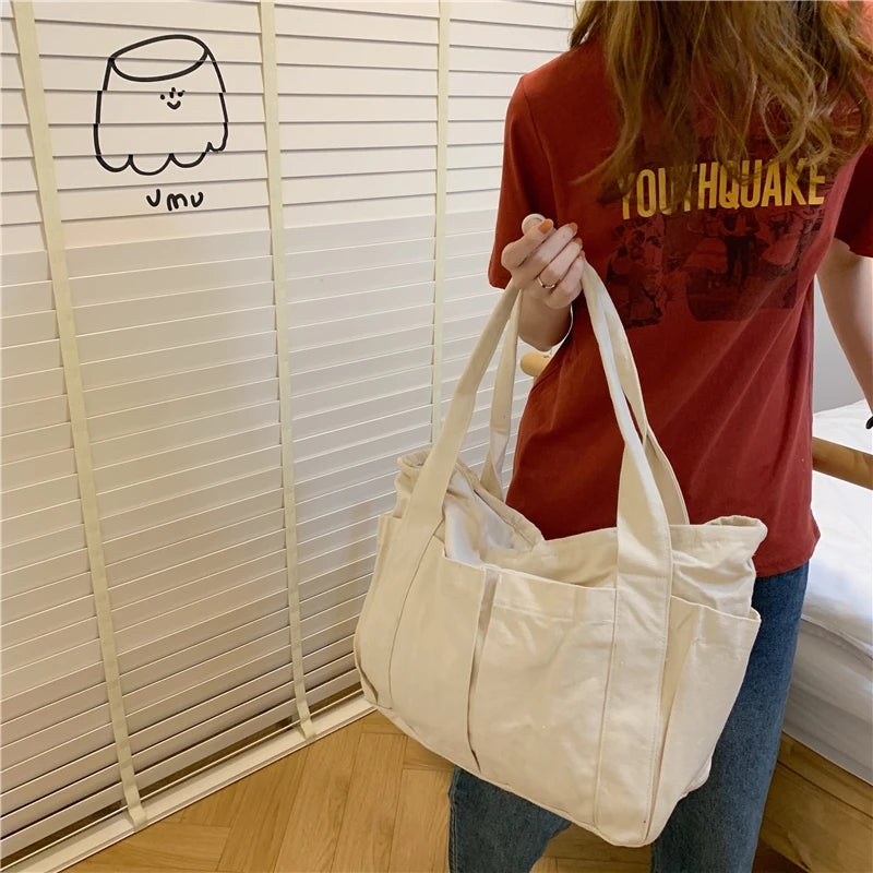 Large Capacity Shoulder Bags Women Solid Underarm Harajuku Casual Handbags