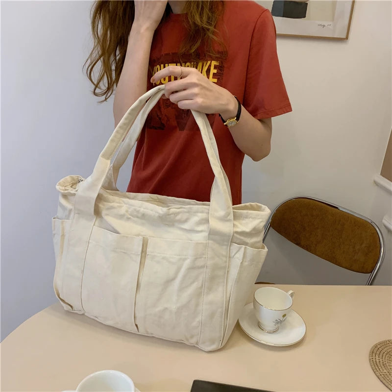 Large Capacity Shoulder Bags Women Solid Underarm Harajuku Casual Handbags