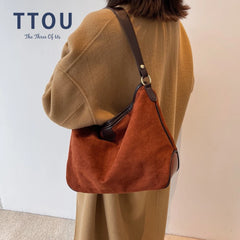 Winter PU Leather Crossbody Bag Large Capacity Shoulder Bag for Women