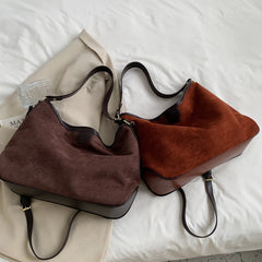 Winter PU Leather Crossbody Bag Large Capacity Shoulder Bag for Women