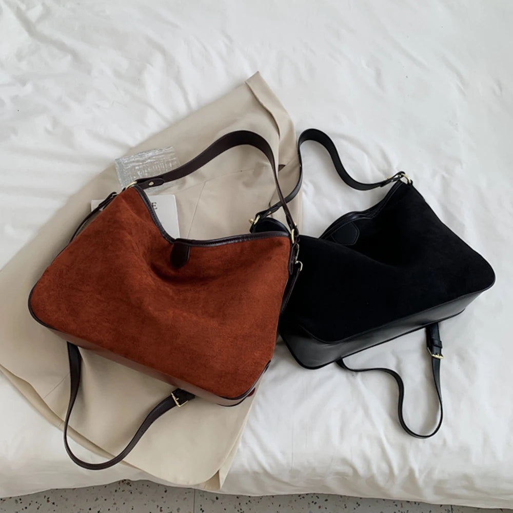 Winter PU Leather Crossbody Bag Large Capacity Shoulder Bag for Women