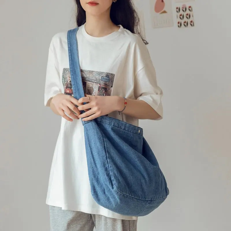 Harajuku Cowboy Crossbody Bags Retro Casual Denim Shoulder Tote