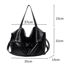 Vintage Big Ladies Crossbody Bag Soft Leather Messenger Bag