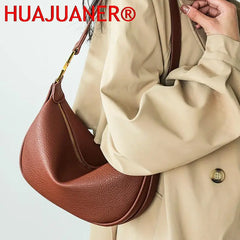 Large Capacity Shoulder Crossbody Bag for Women Solid Retro Commuter Bag