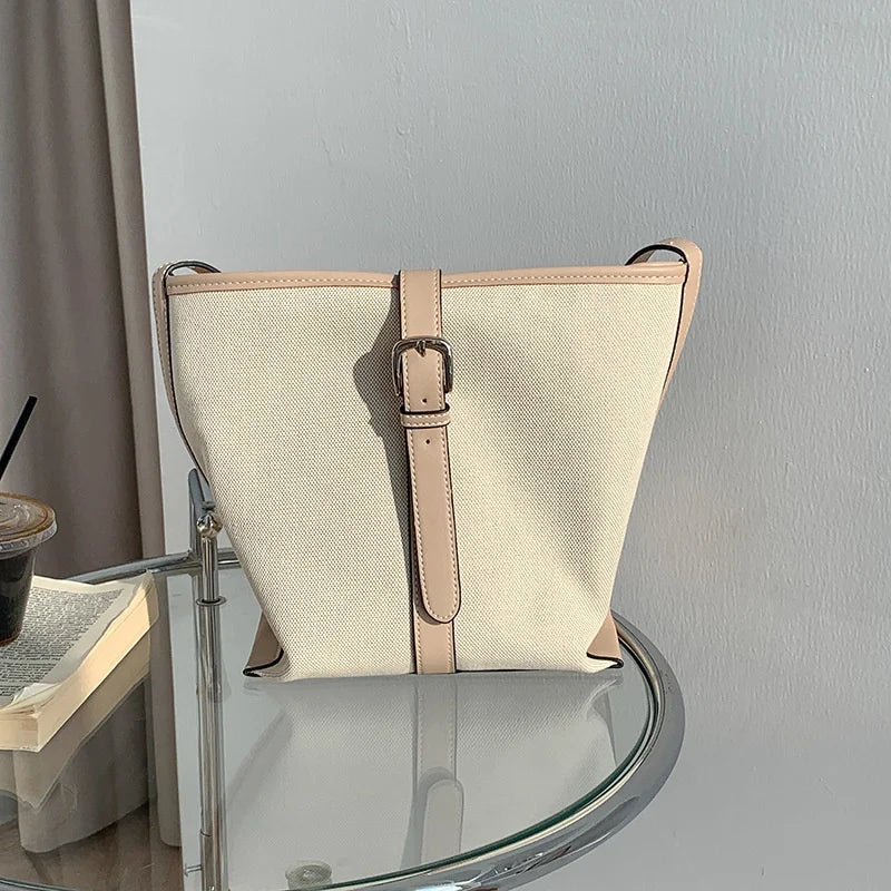 Large Capacity Canvas Shoulder Bag for Autumn Winter