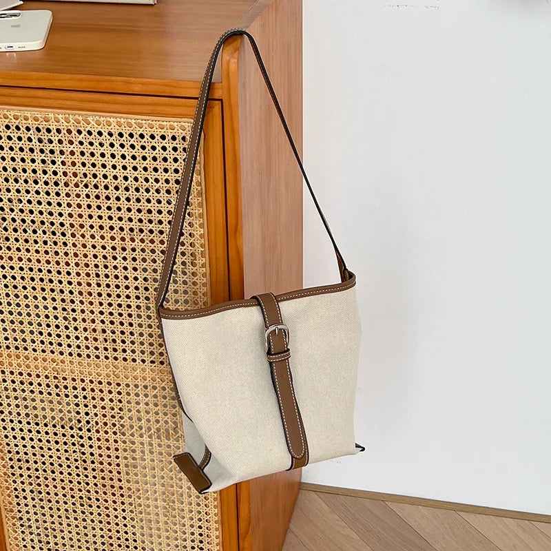 Large Capacity Canvas Shoulder Bag for Autumn Winter