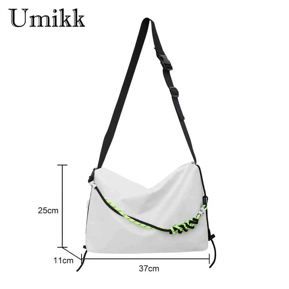 Large Capacity Shoulder Tote Bag with Green Ribbon for Travel Sports