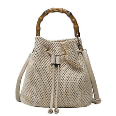 Large Capacity Shoulder Women's Bag Bucket Straw Casual Crossbody Bags for Women
