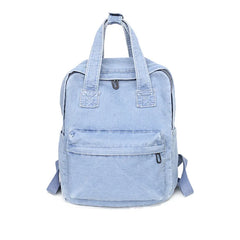 Denim School Backpack for Women Student Teenage Girl Travel Shoulder Bag