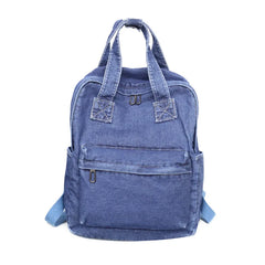 Denim School Backpack for Women Student Teenage Girl Travel Shoulder Bag