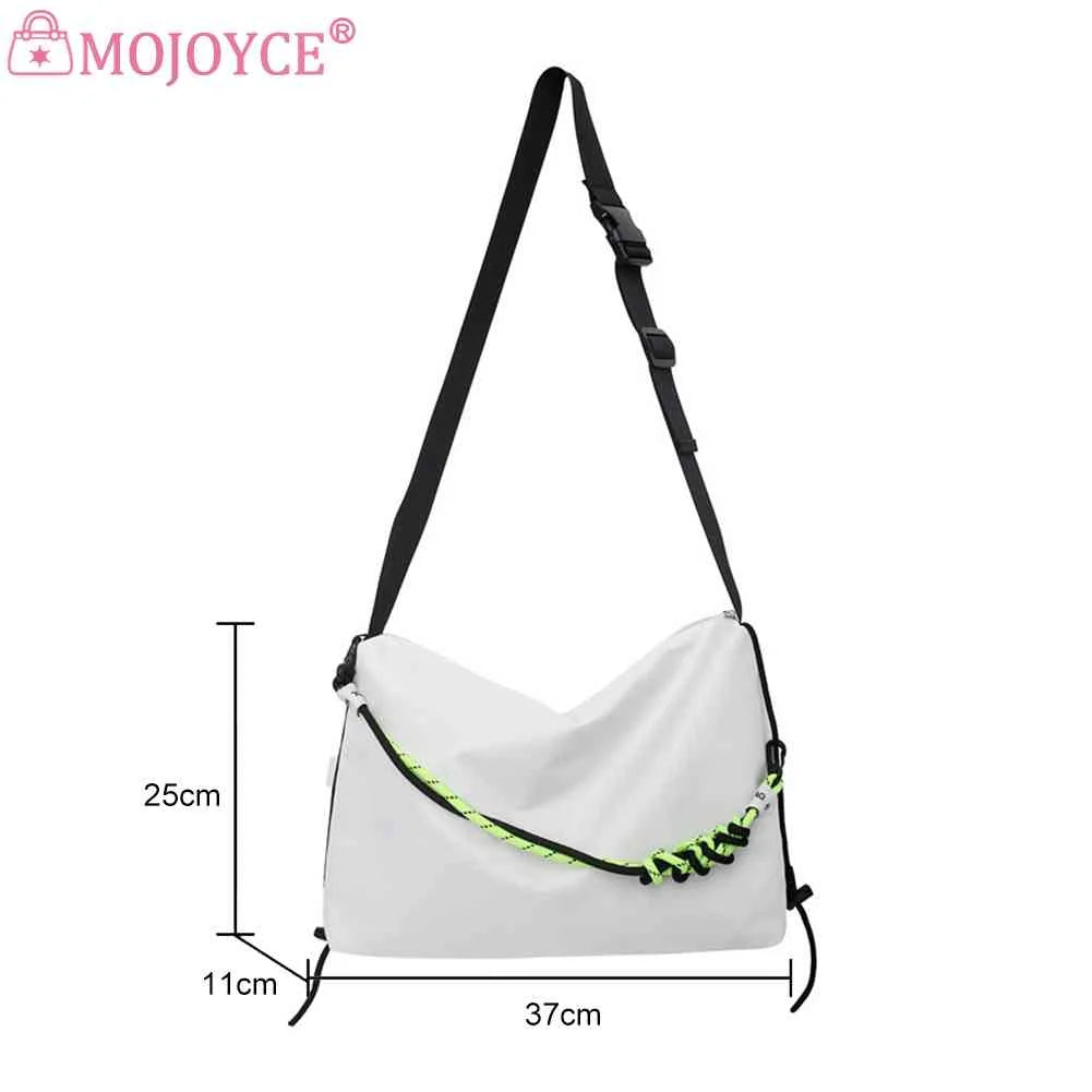 Large Capacity Sling Crossbody Bag Green Ribbon Travel Sports Cycling