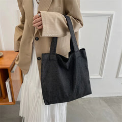 Large Capacity Soft Denim Shoulder Bags Women Retro Underarm Handbags