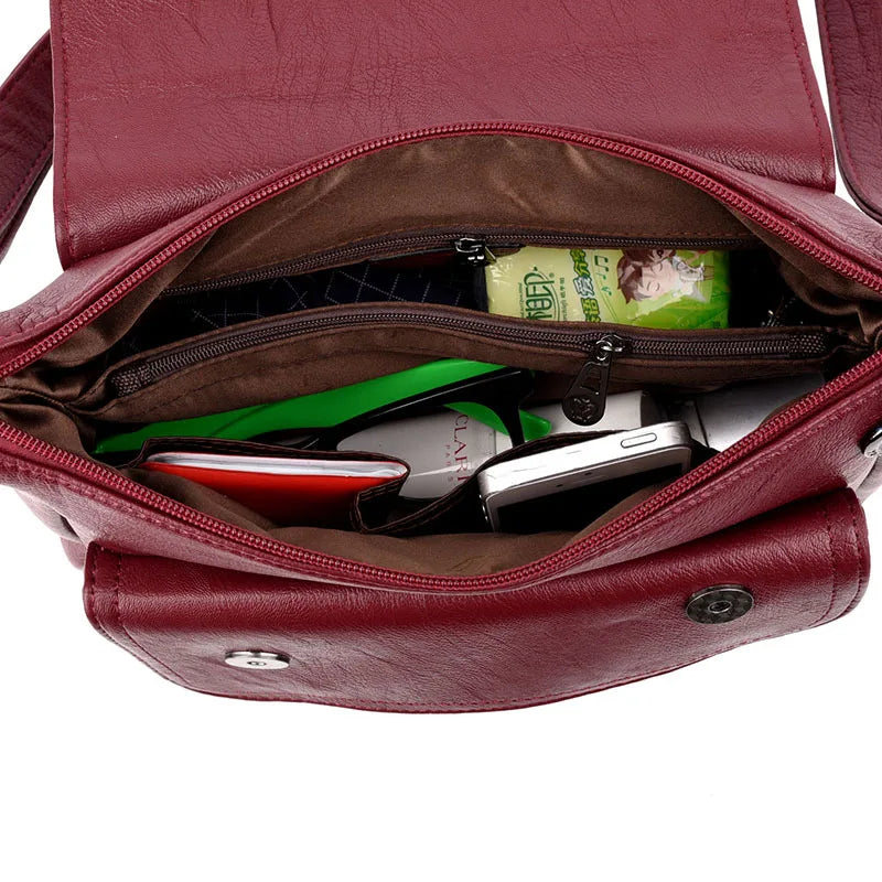Large Soft Leather Handbags Women Shoulder Messenger Bags Sweet Bolsa Feminina