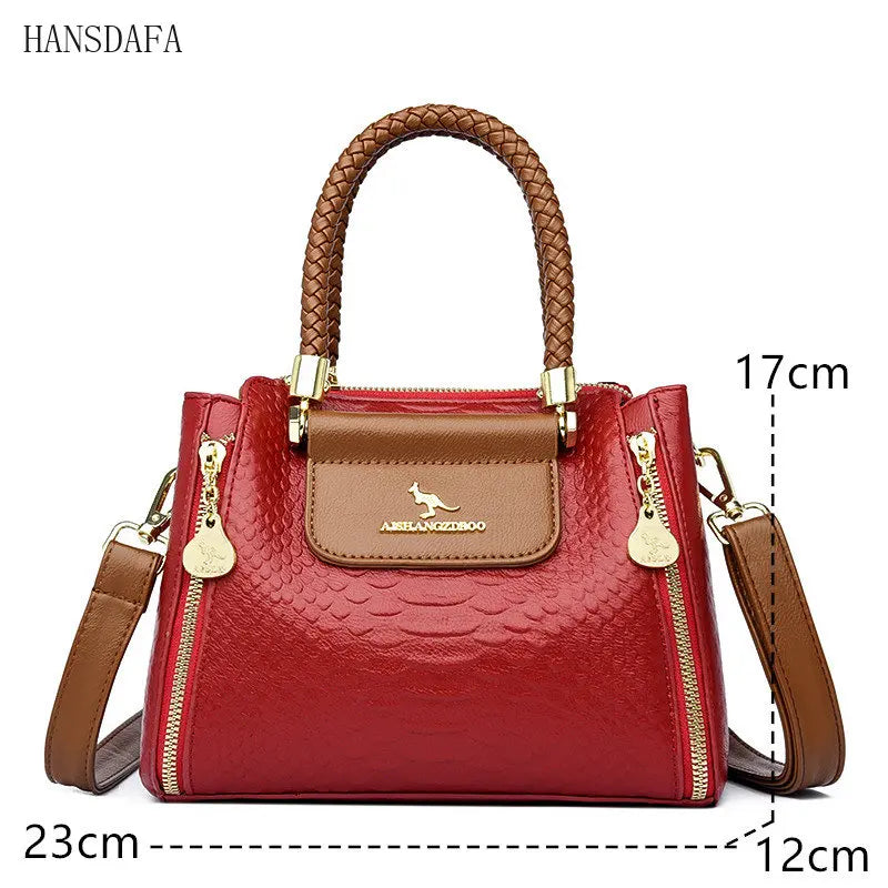 Large Capacity Soft Leather Shoulder Crossbody Bags for Women