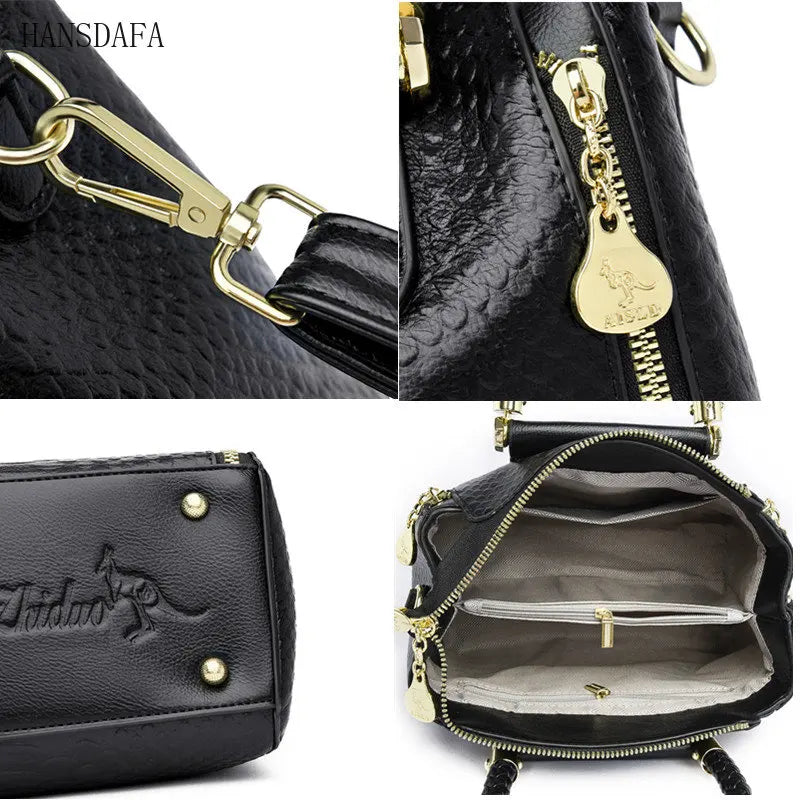 Large Capacity Soft Leather Shoulder Crossbody Bags for Women
