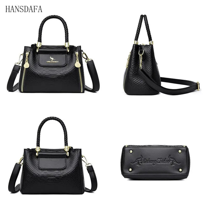 Large Capacity Soft Leather Shoulder Crossbody Bags for Women
