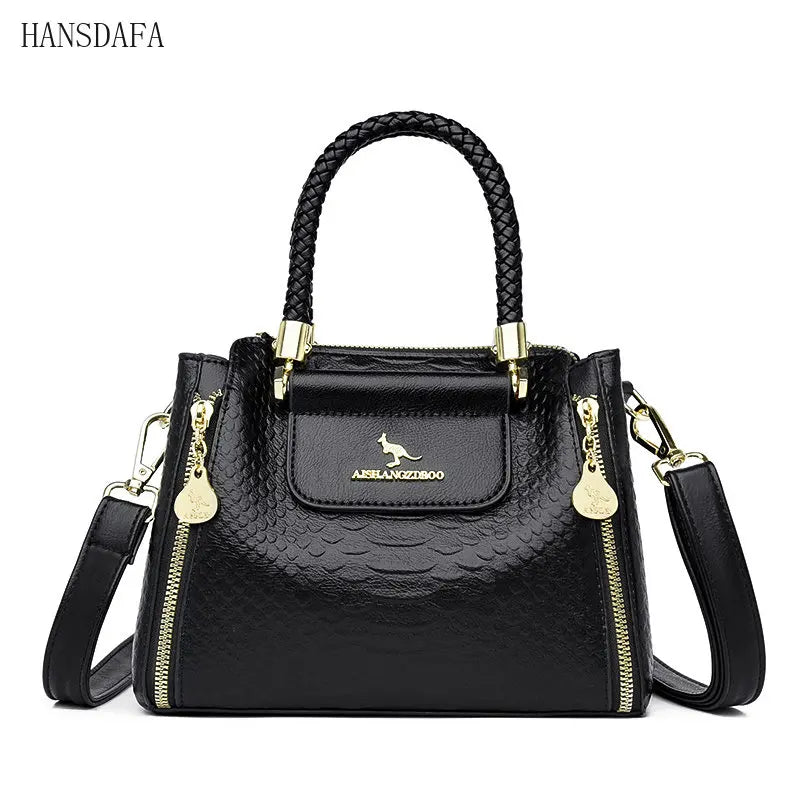 Large Capacity Soft Leather Shoulder Crossbody Bags for Women