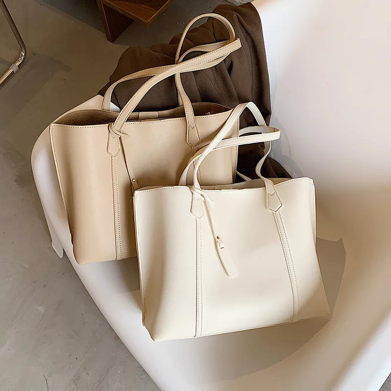 Soft Women's One Shoulder Bag Solid PU Leather Travel Handbags