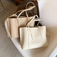 Soft Women's One Shoulder Bag Solid PU Leather Travel Handbags