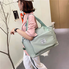 Large Capacity Foldable Travel Fitness Bag Waterproof Pink Women